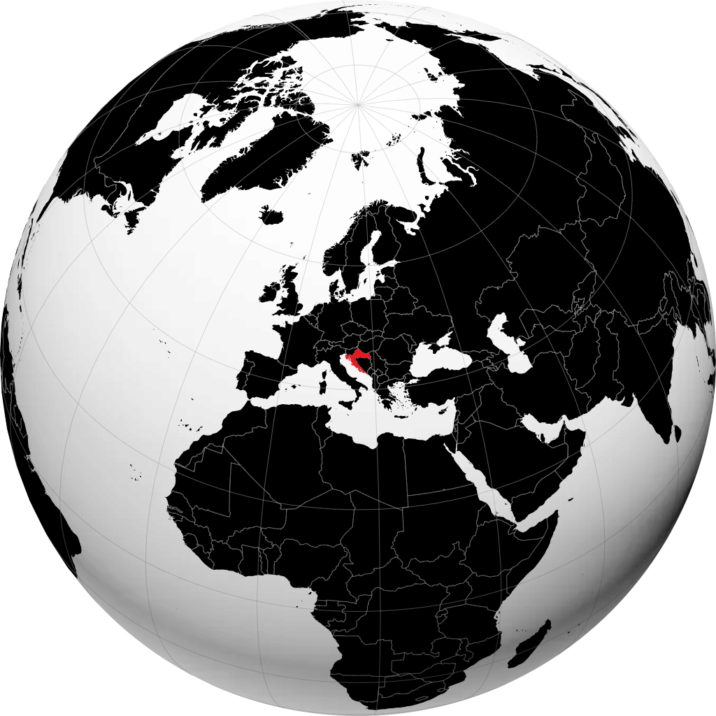Kroatien auf dem Globus