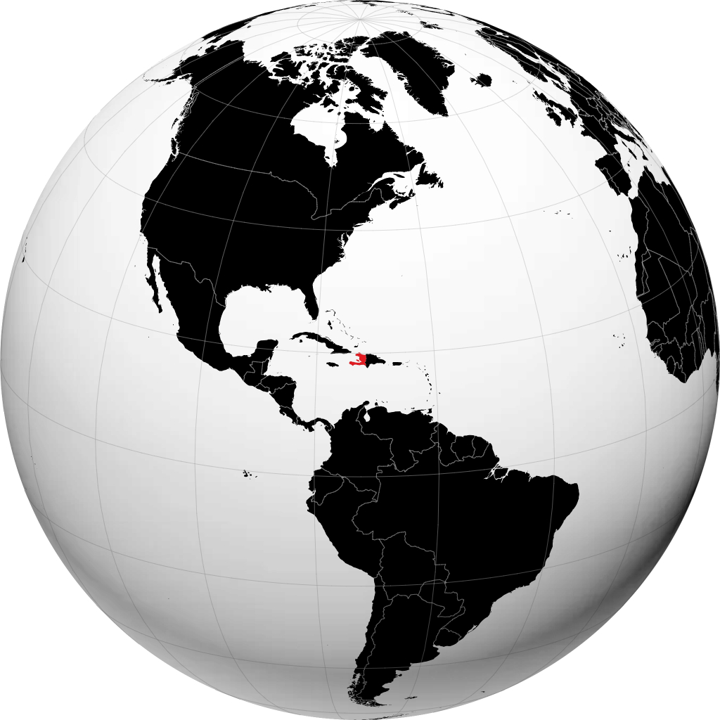 Haiti auf dem Globus