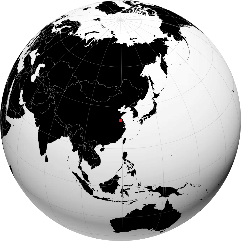 Huai'an auf dem Globus