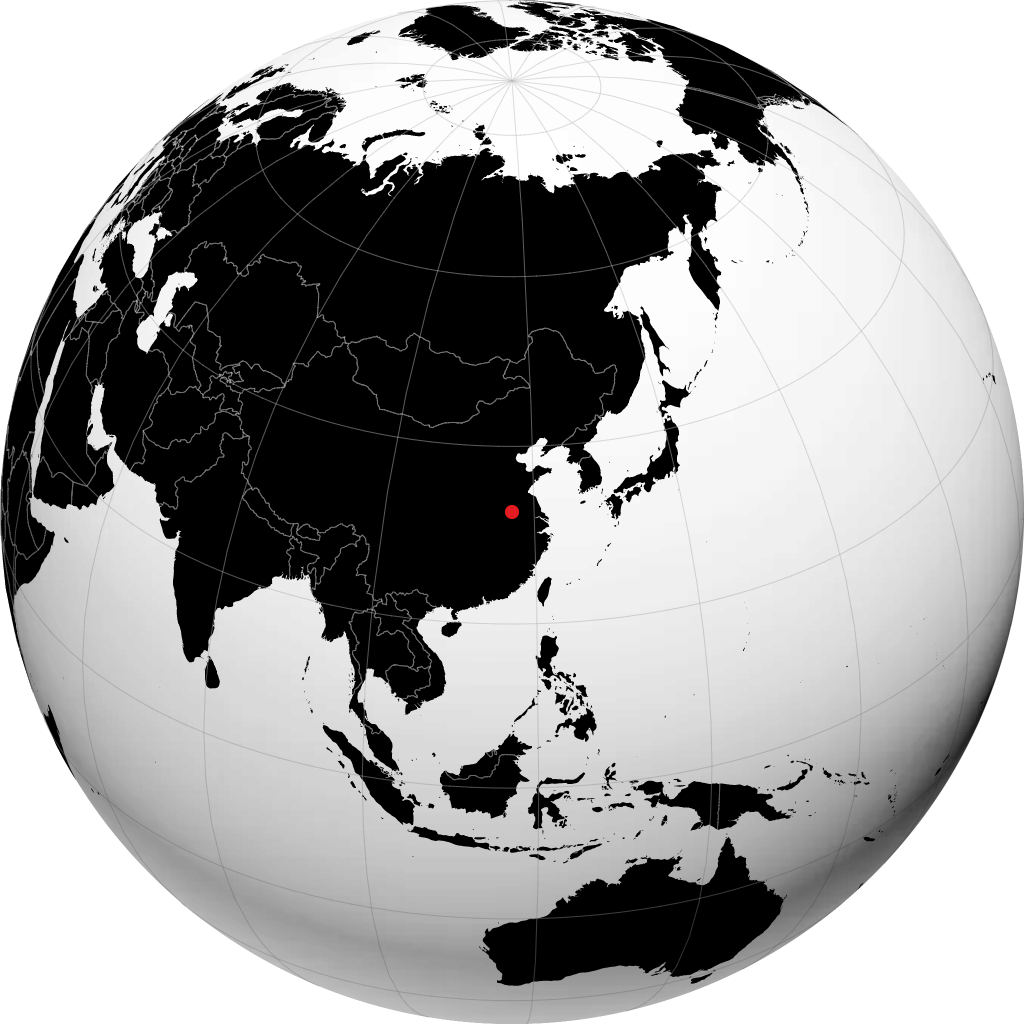Huainan auf dem Globus