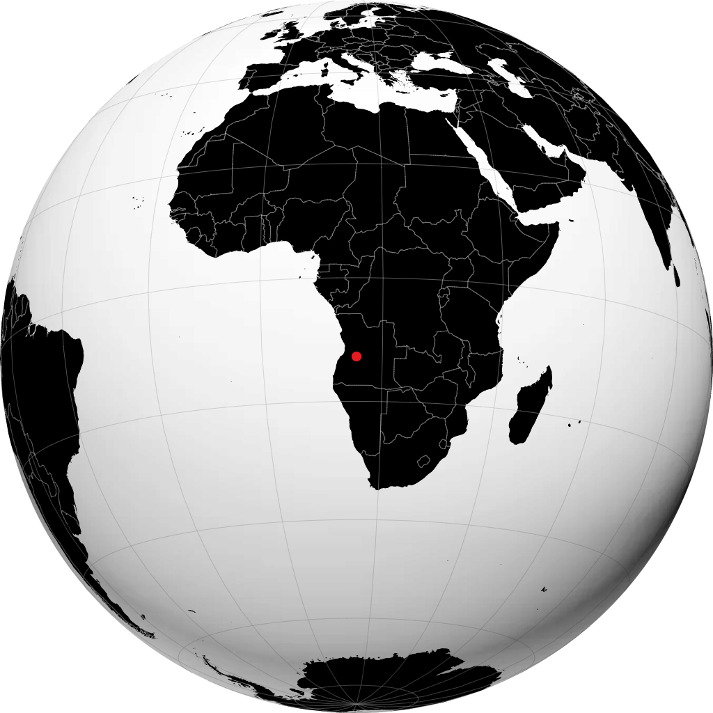 Huambo auf dem Globus