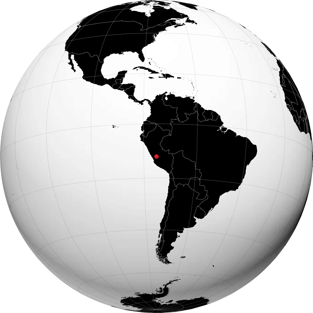 Huancayo auf dem Globus