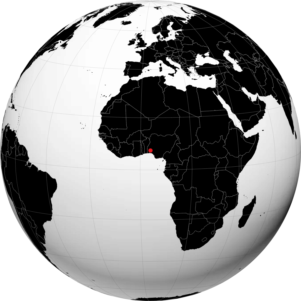 Ibadan auf dem Globus