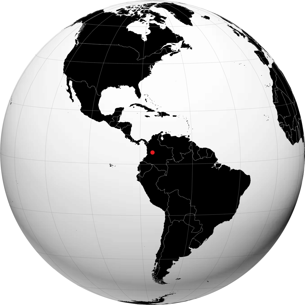 Ibagué auf dem Globus