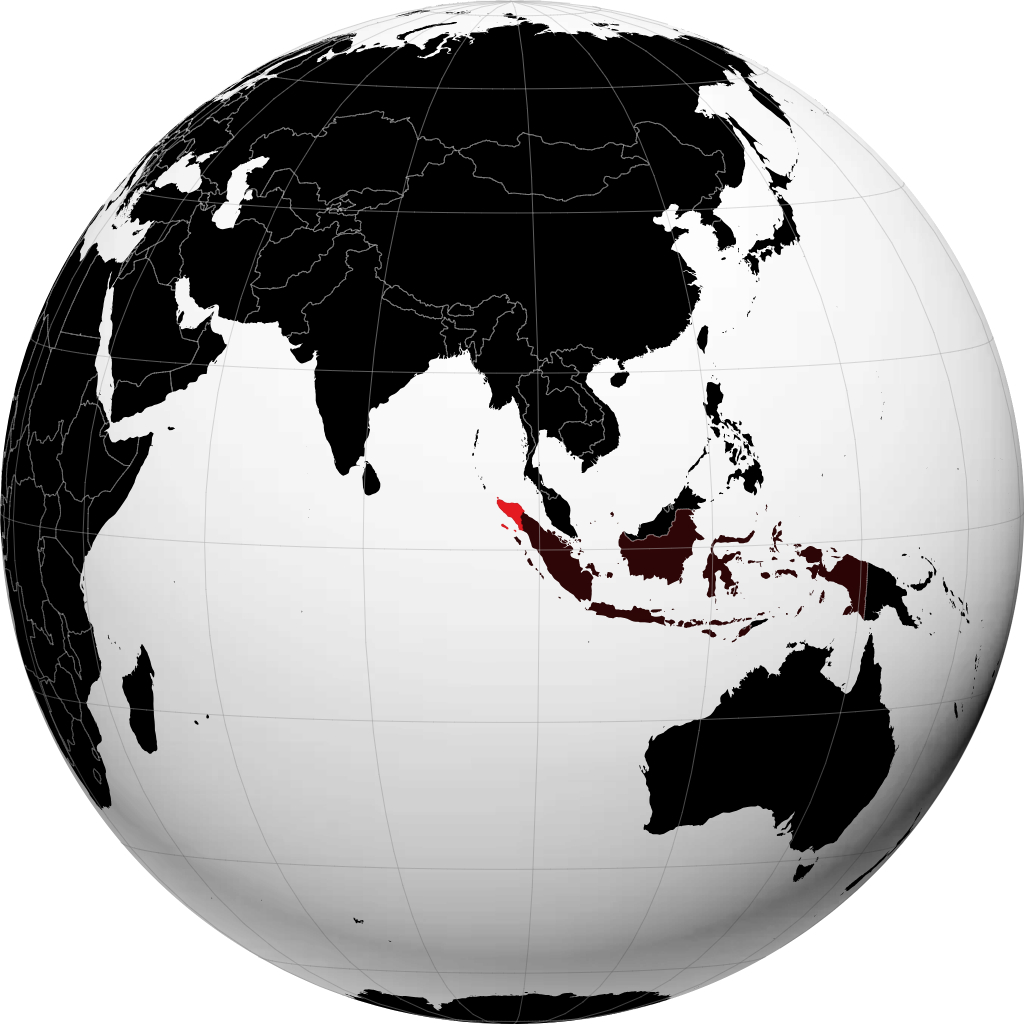 Provinz Nanggroe Aceh Darussalam auf dem Globus