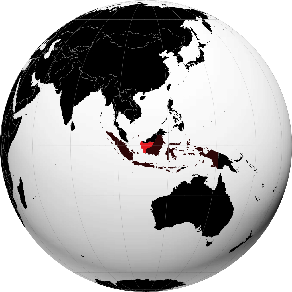 Provinz West-Kalimantan auf dem Globus