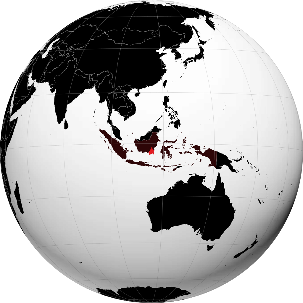 Südkalimantan auf dem Globus