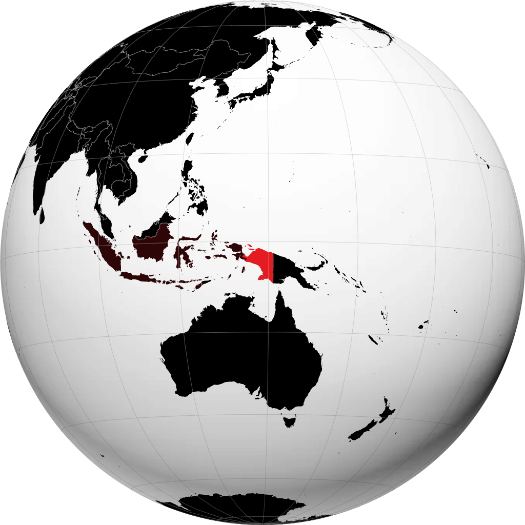 Provinz Papua auf dem Globus