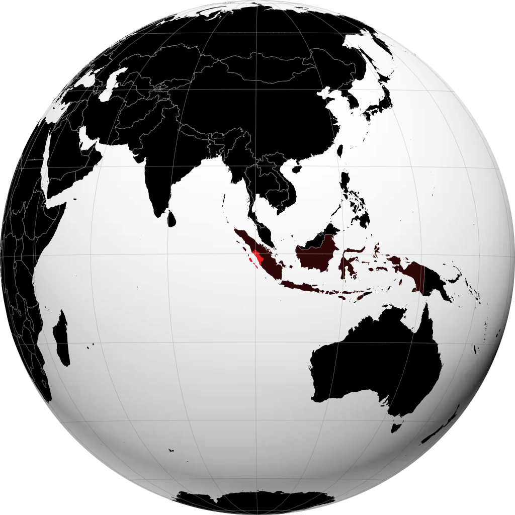 Provinz Westsumatra auf dem Globus