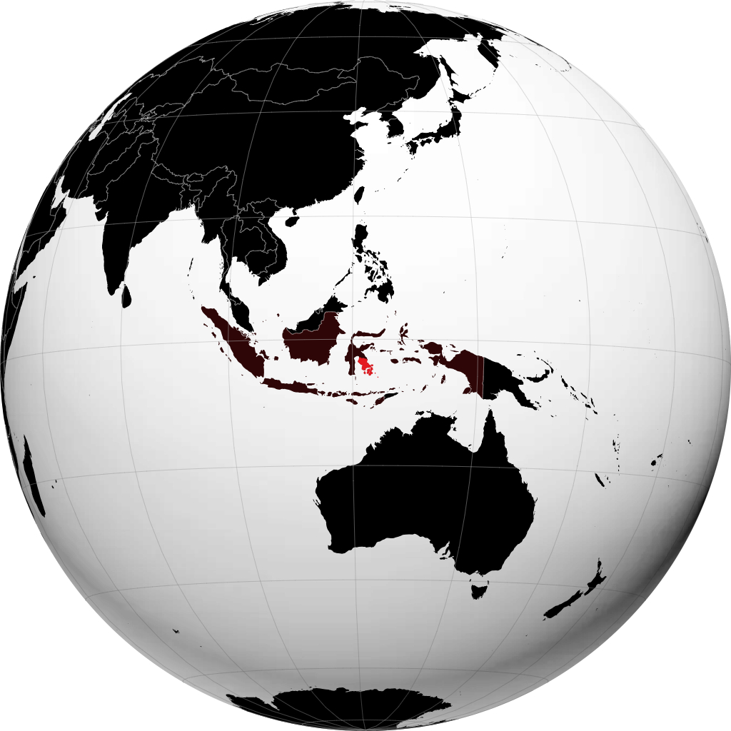 Südostsulawesi auf dem Globus
