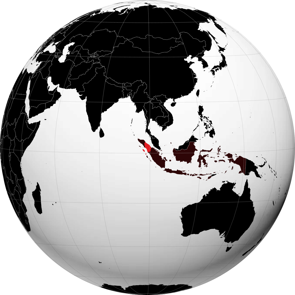 Nordsumatra auf dem Globus