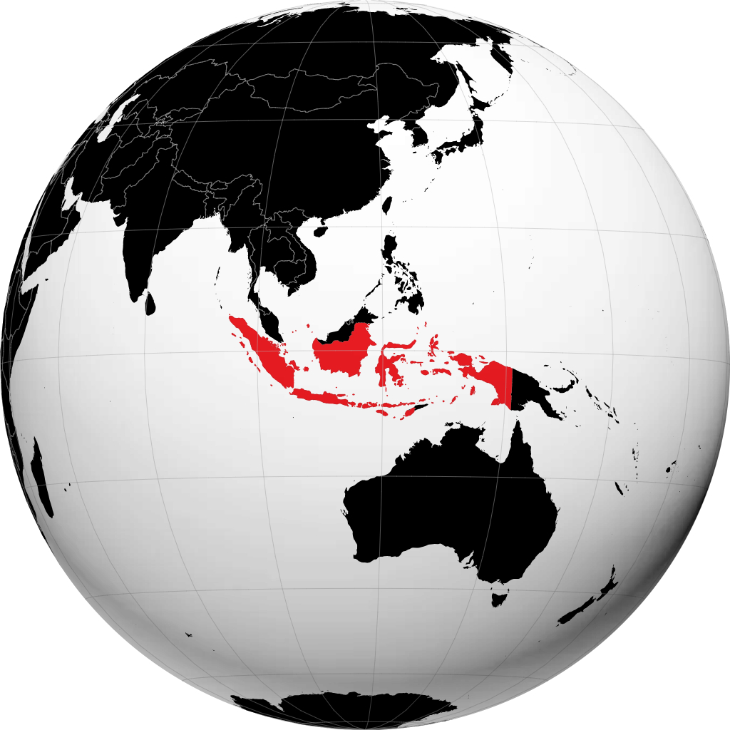 Indonesien auf dem Globus
