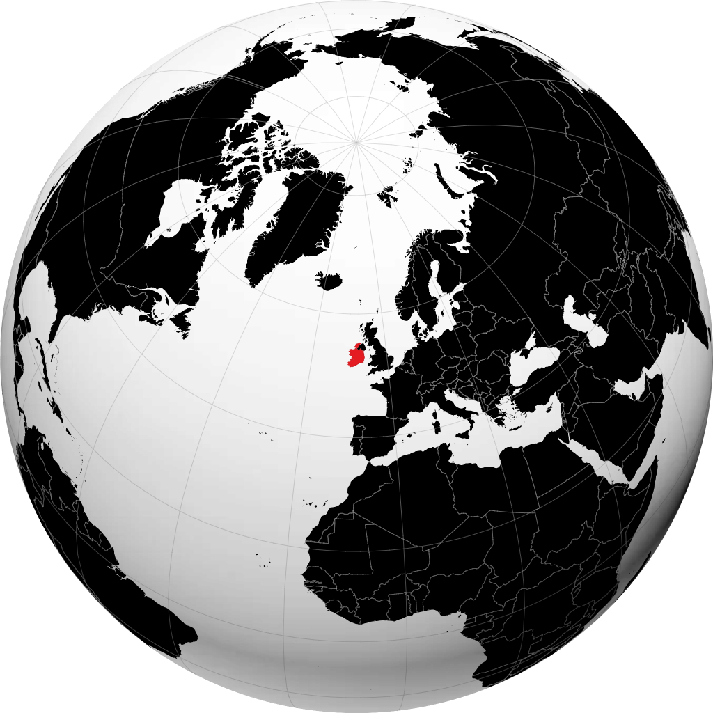 Irland auf dem Globus