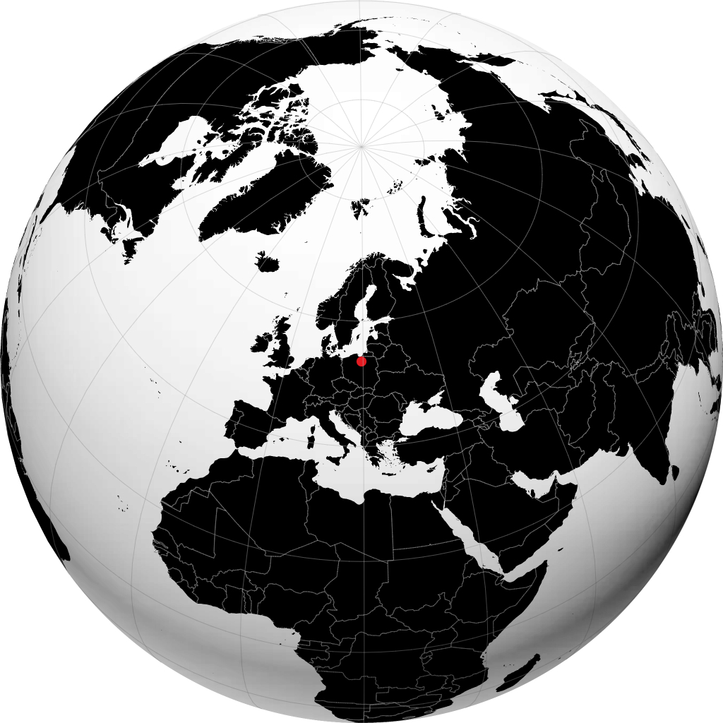 Iława auf dem Globus