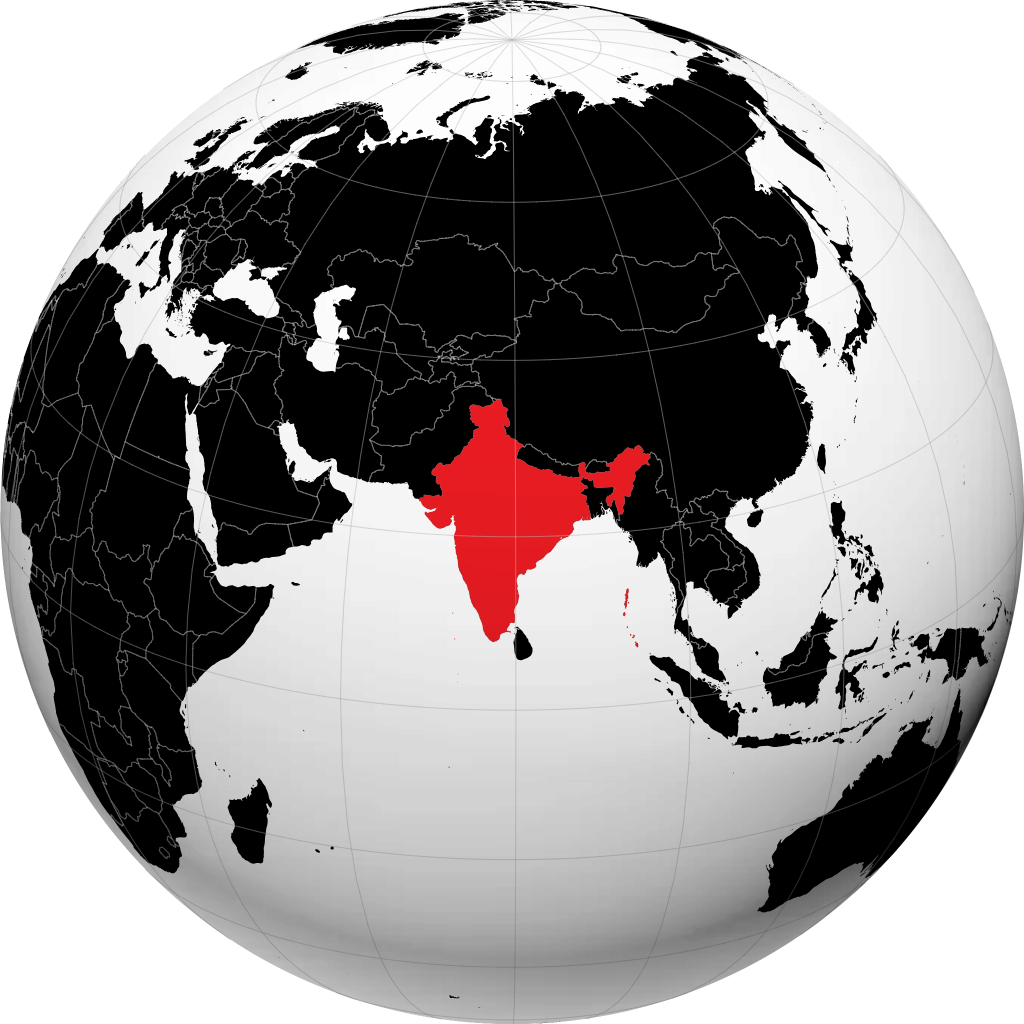 Indien auf dem Globus