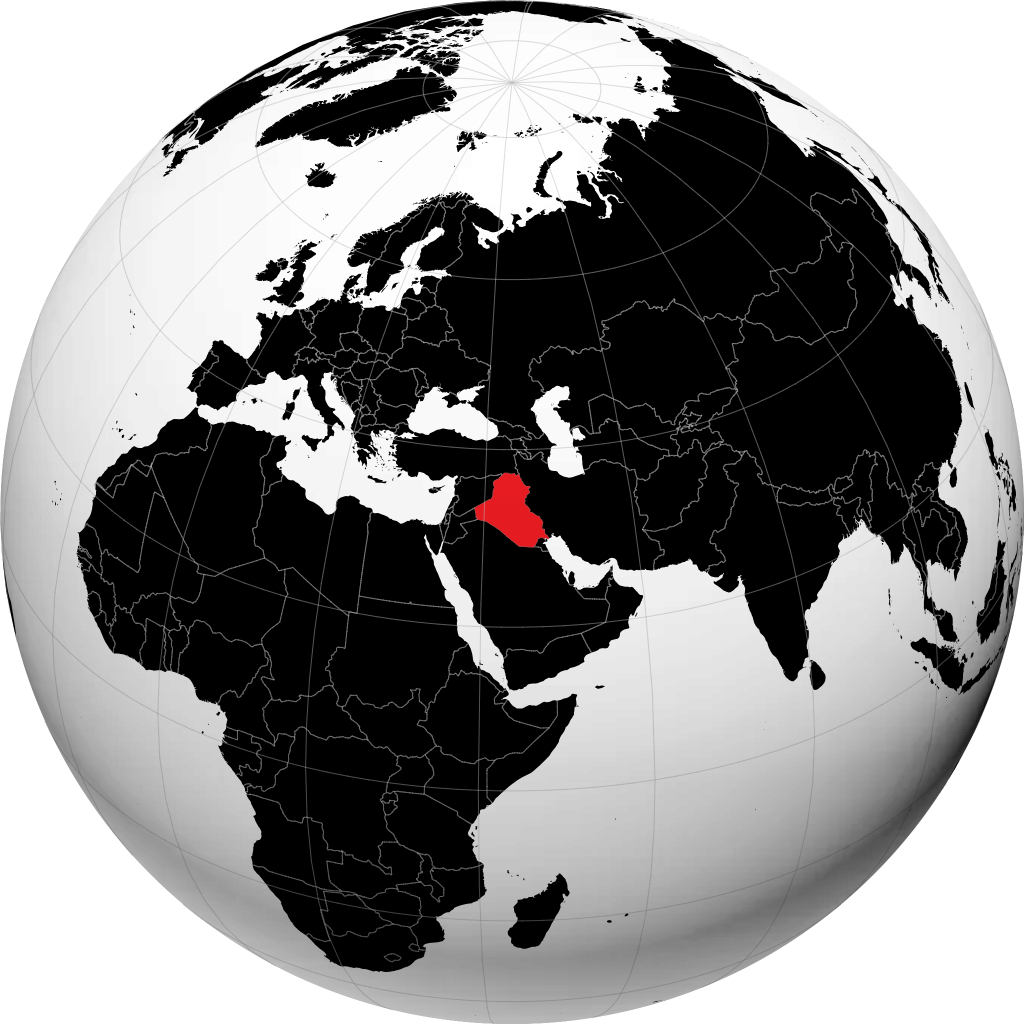 Irak auf dem Globus