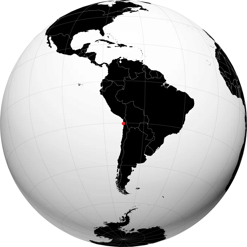 Iquique auf dem Globus