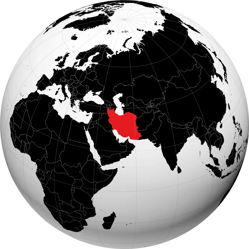 Iran auf dem Globus