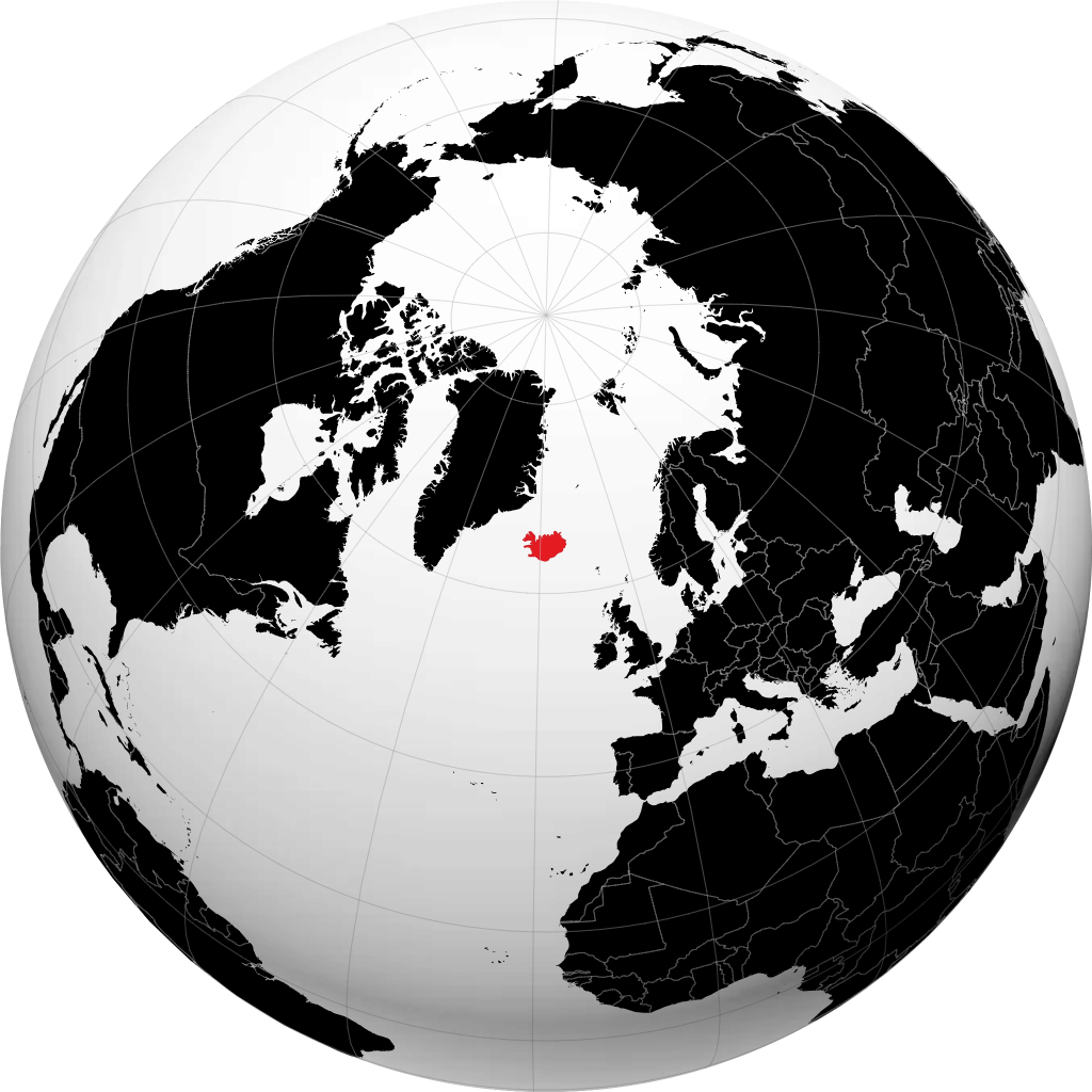 Island auf dem Globus