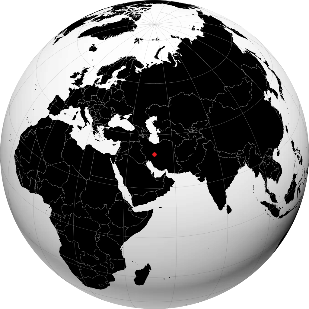 Isfahan auf dem Globus