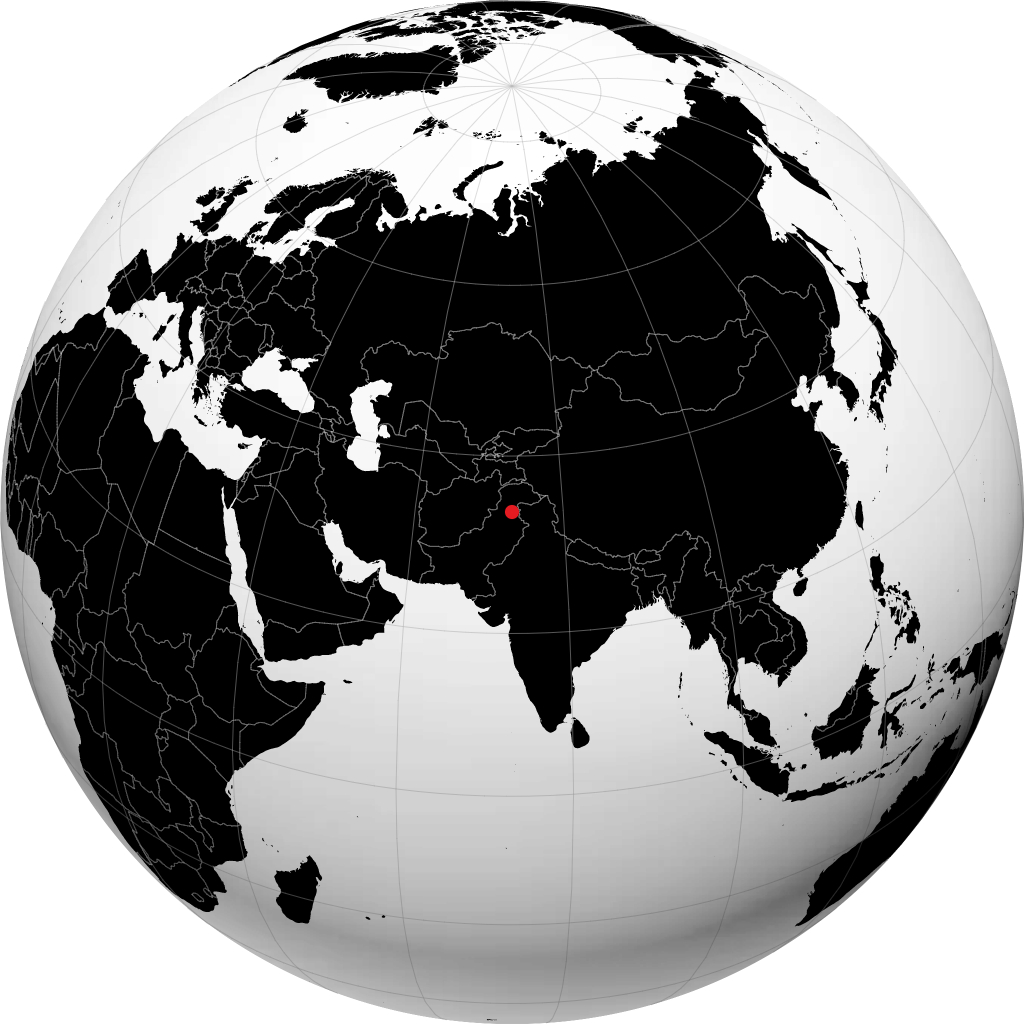 Islamabad auf dem Globus
