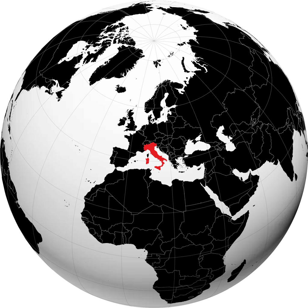 Italien auf dem Globus