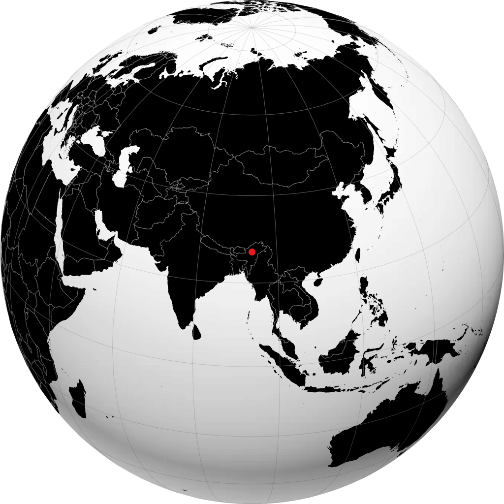 Itanagar auf dem Globus