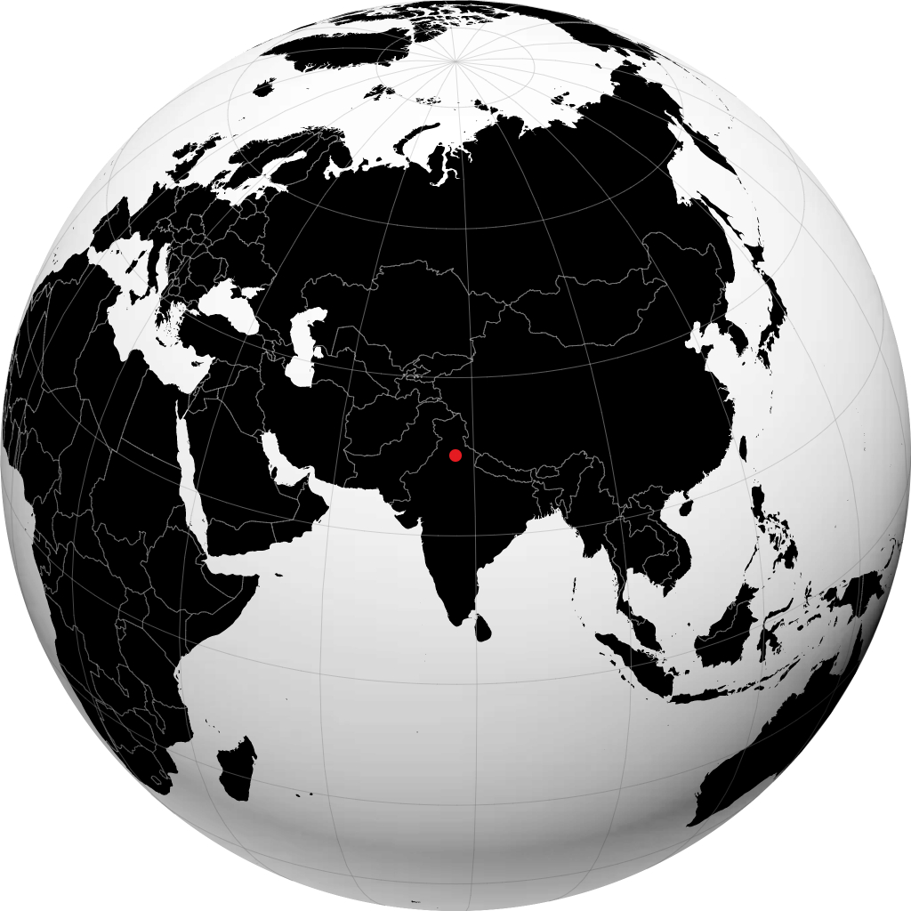 Jagadhri auf dem Globus