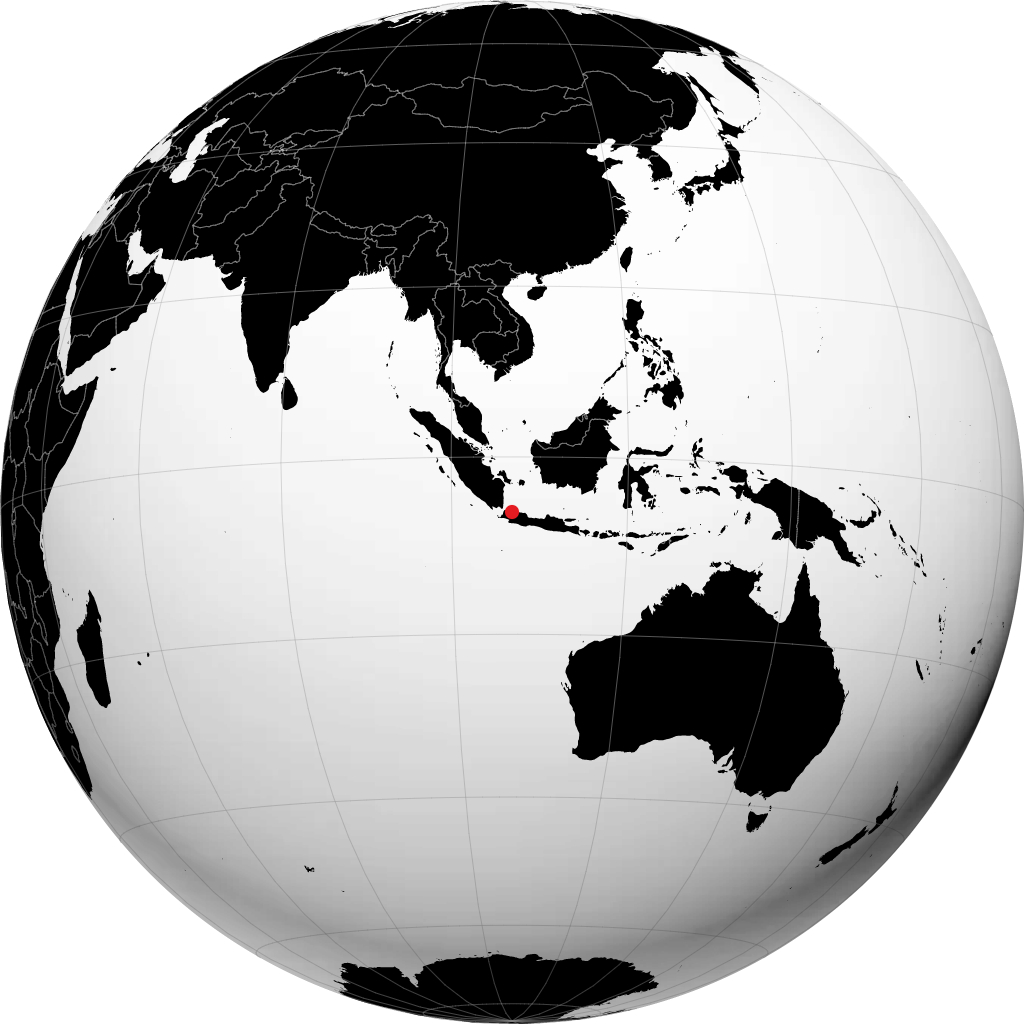 Jakarta auf dem Globus