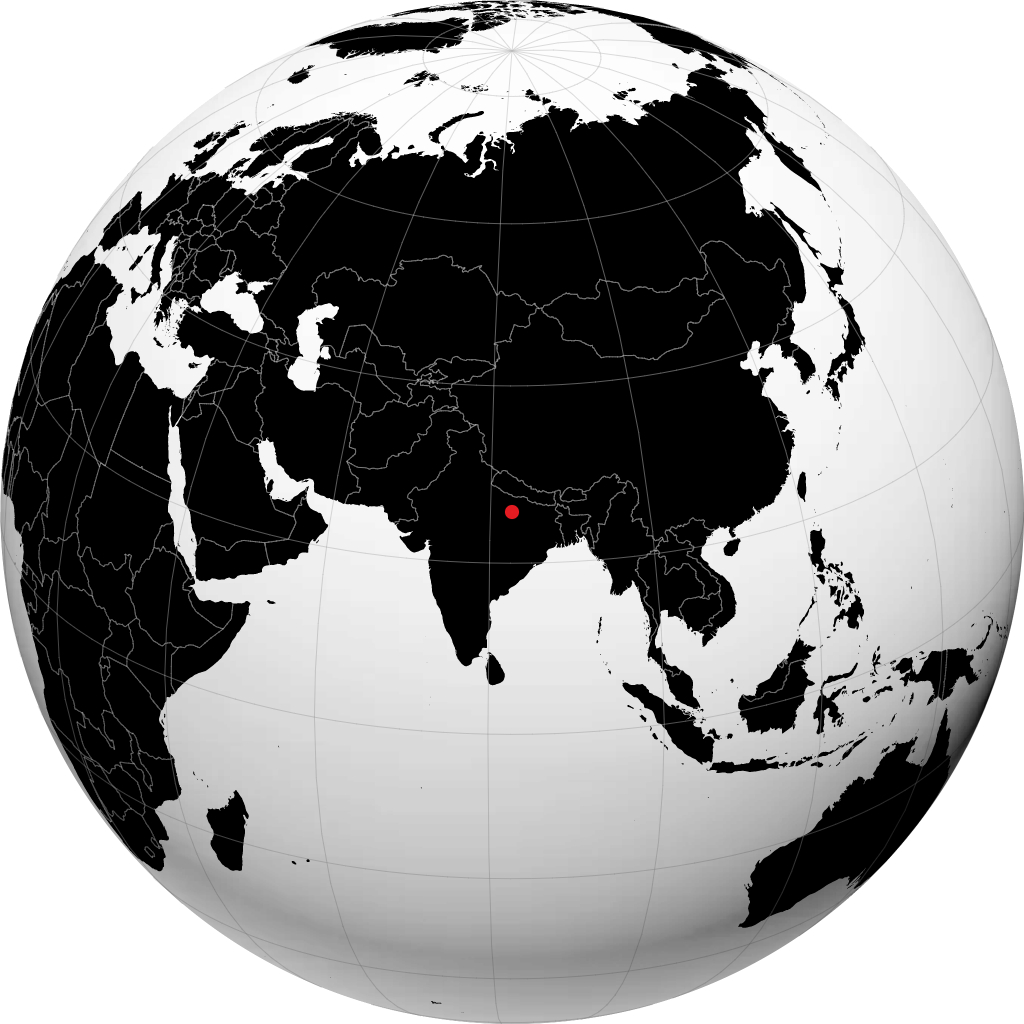 Jaunpur auf dem Globus