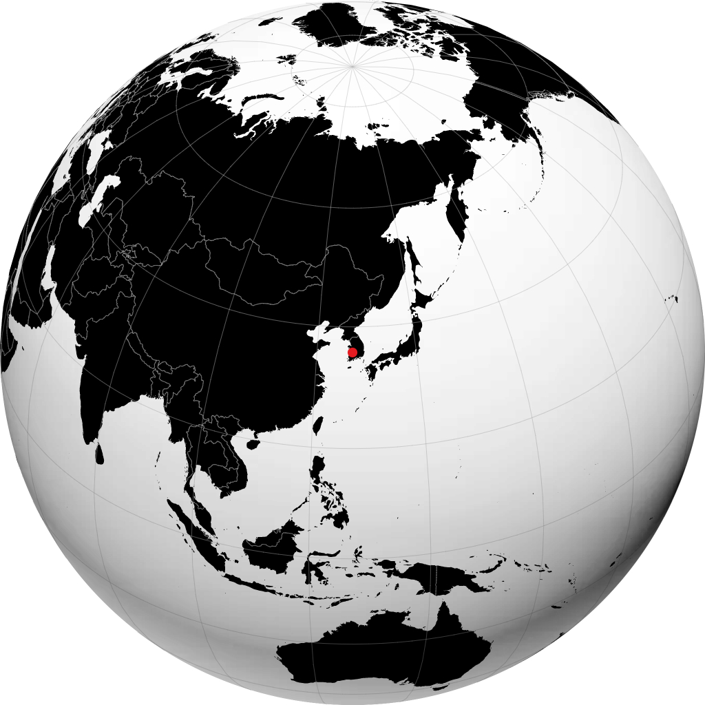 Jeonju auf dem Globus