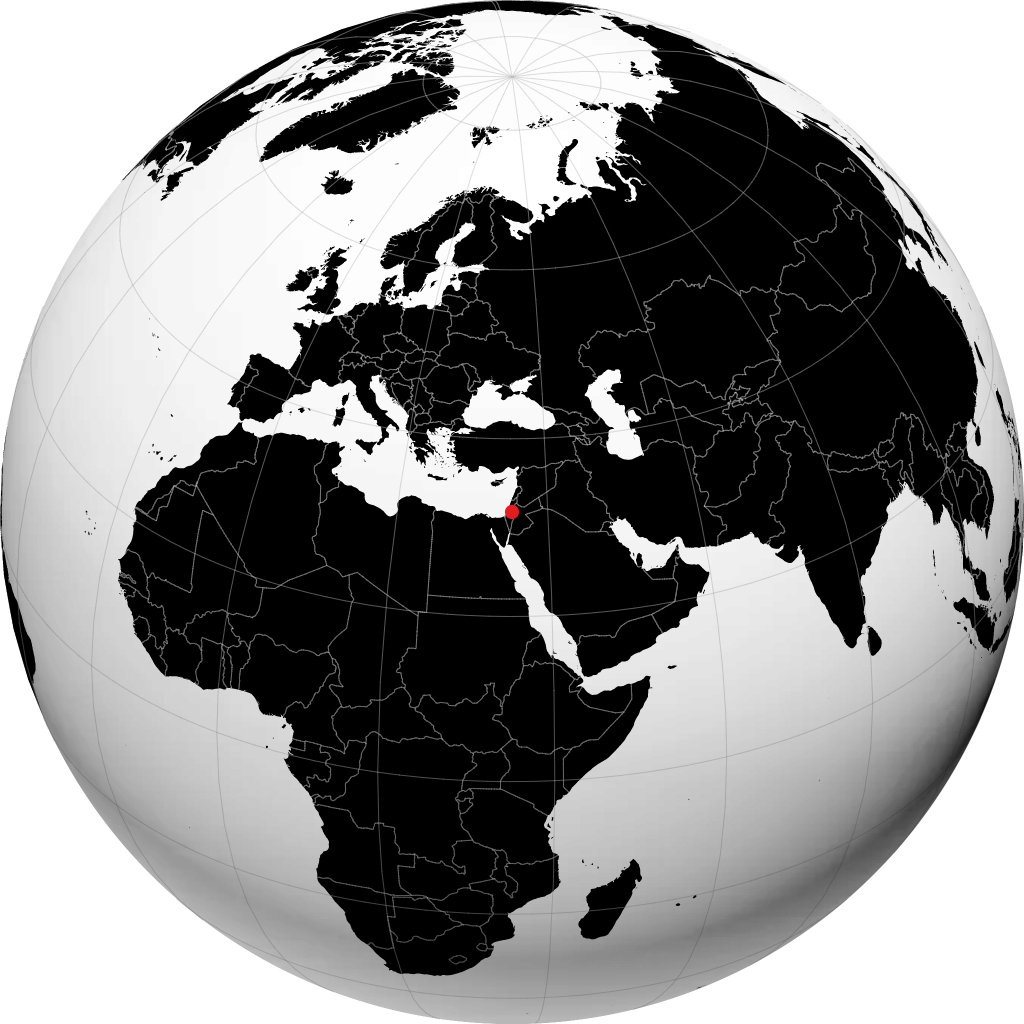 Jerusalem auf dem Globus