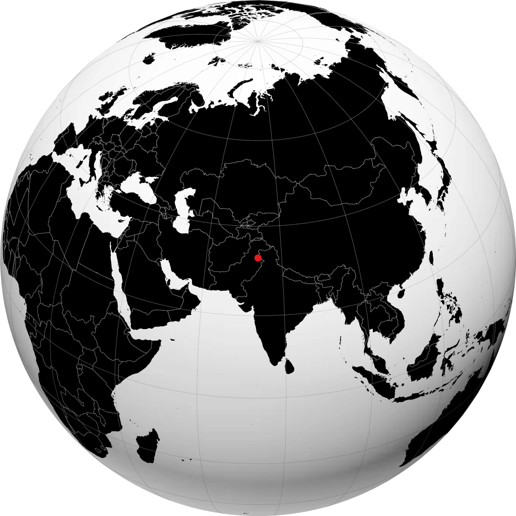 Jhelum auf dem Globus