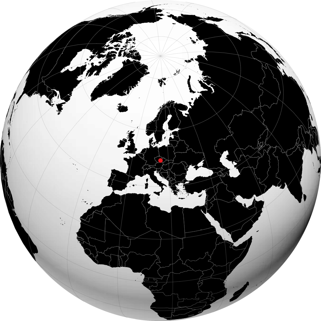 Iglau auf dem Globus