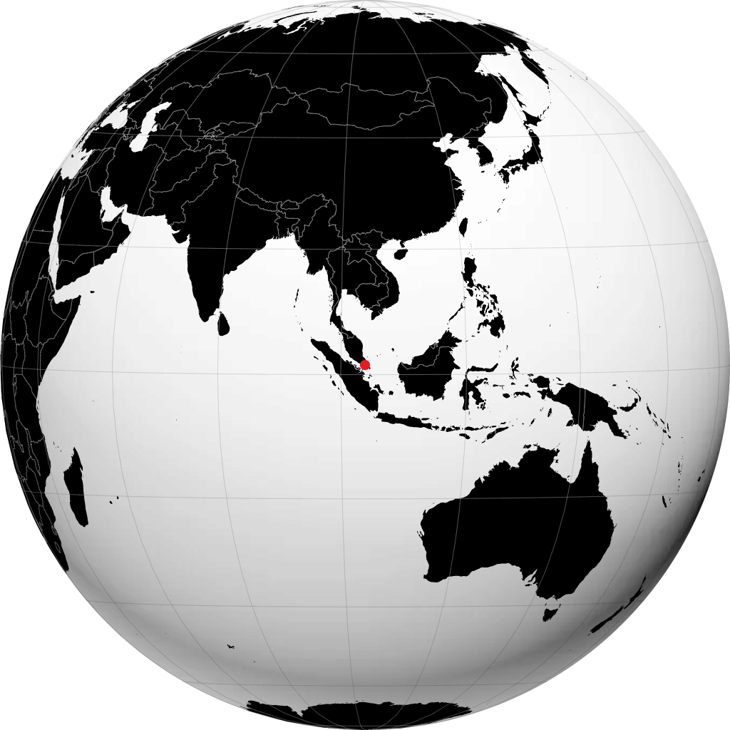 Johor Bahru auf dem Globus
