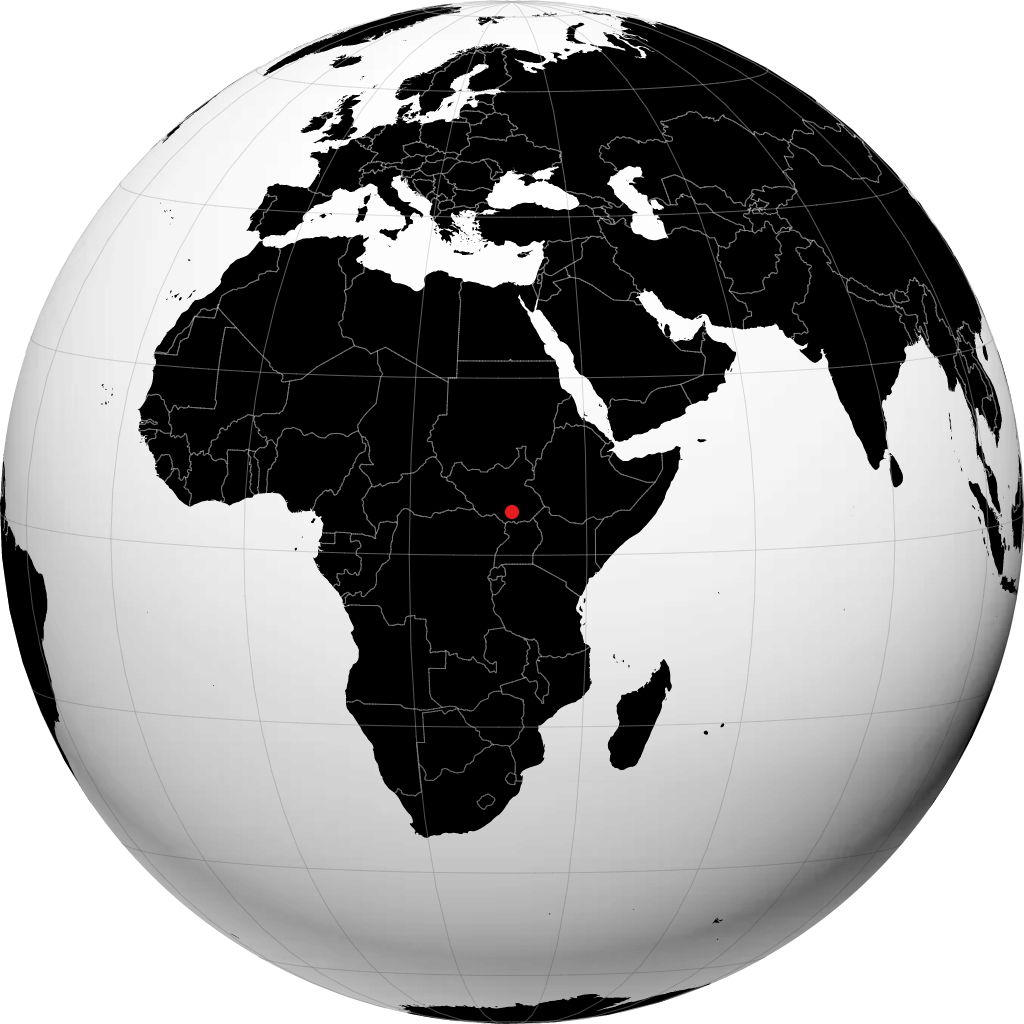 Juba auf dem Globus