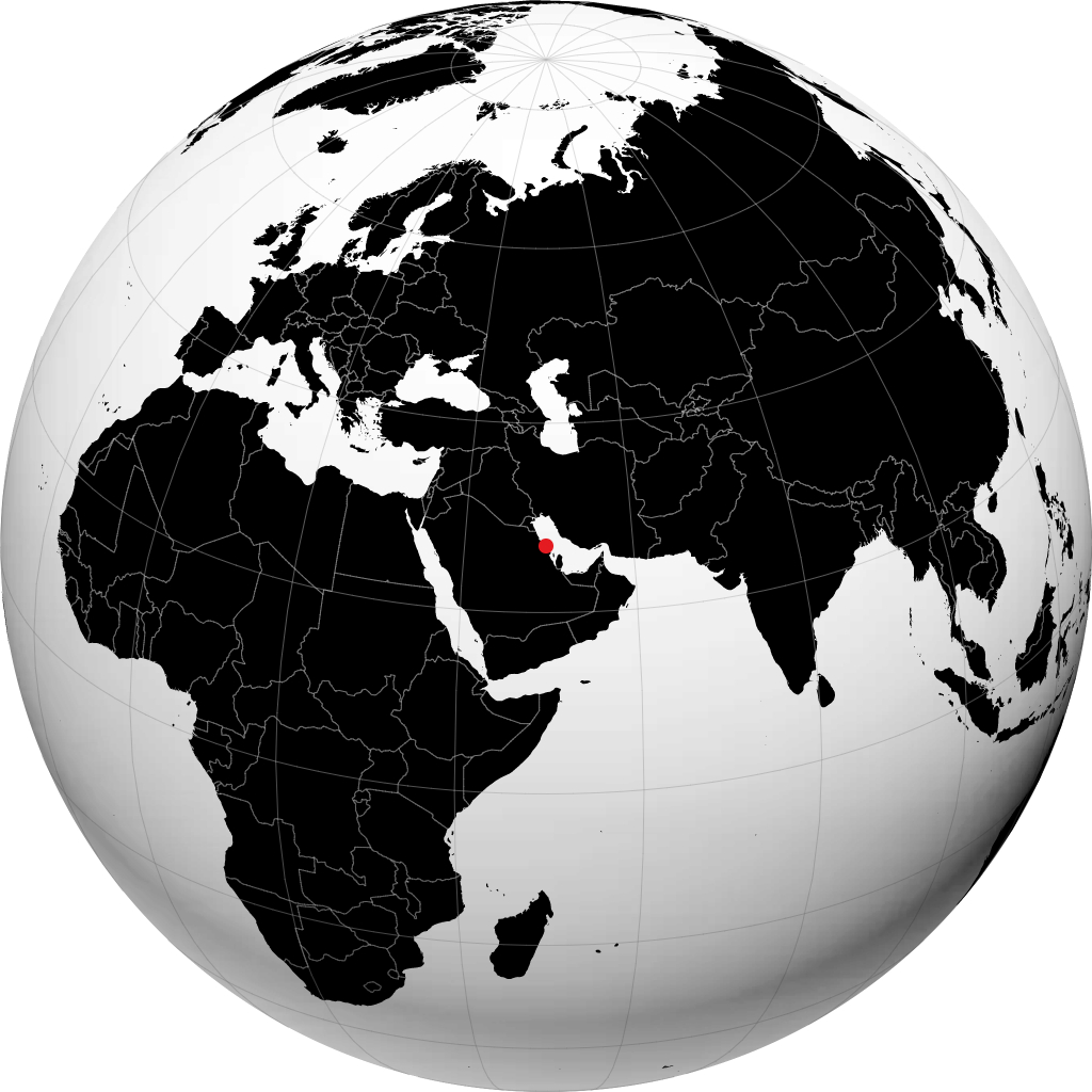Jubail auf dem Globus