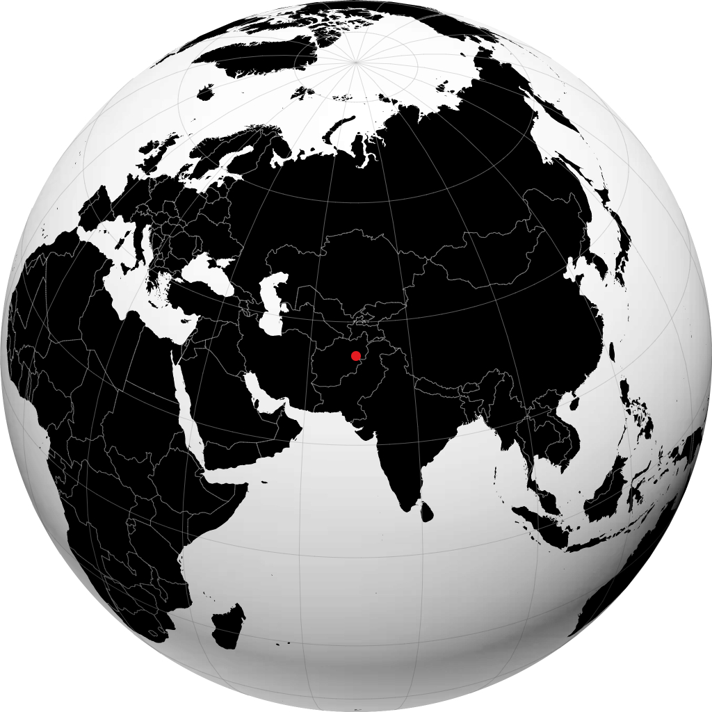 Kabul auf dem Globus