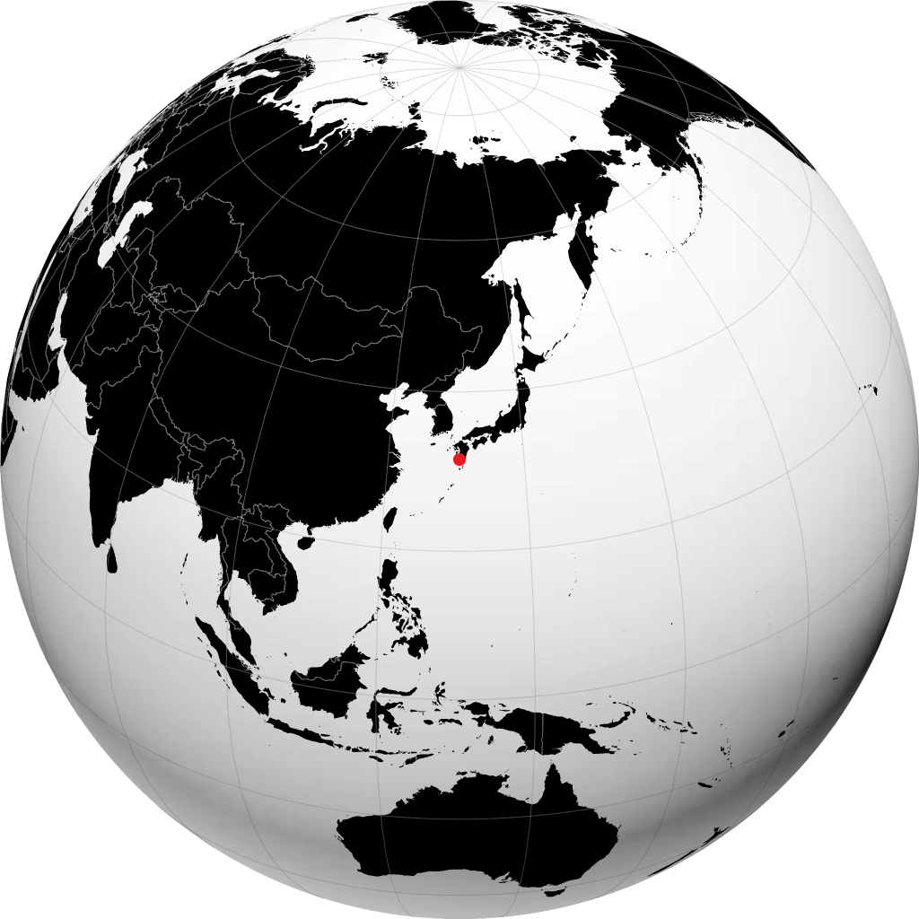 Kagoshima auf dem Globus