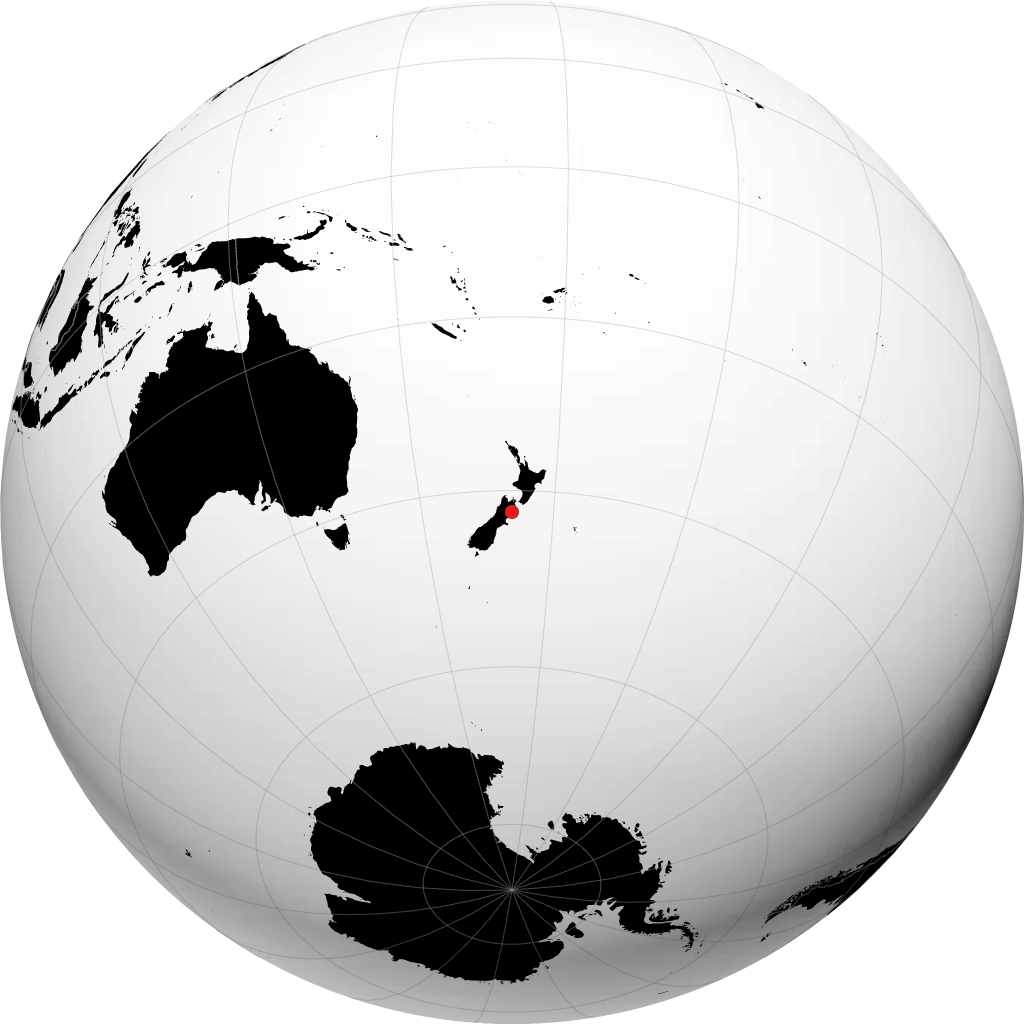 Kaikoura auf dem Globus