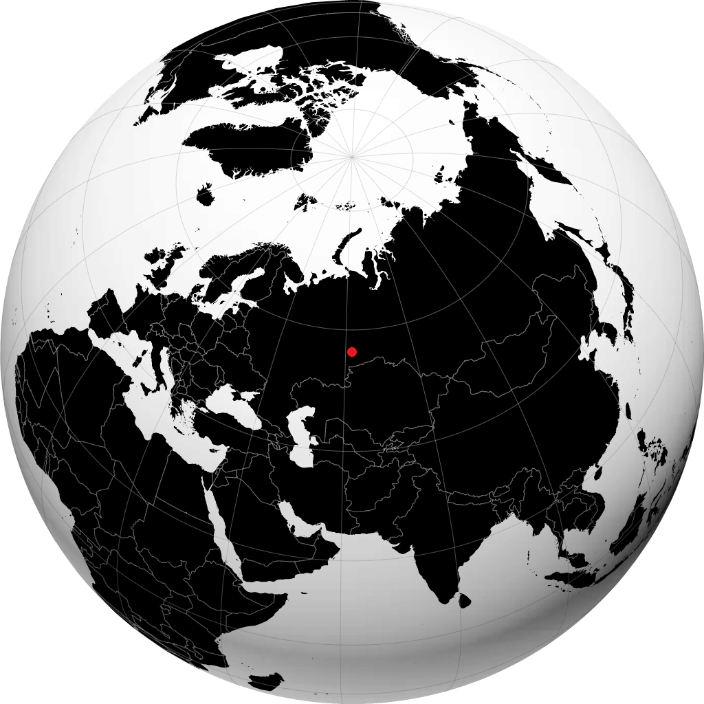 Kamensk-Uralsky auf dem Globus