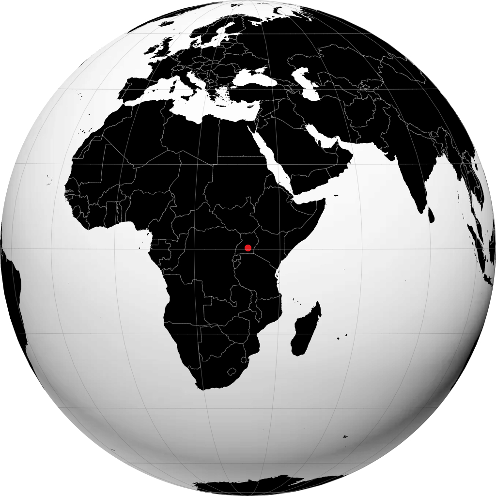 Kampala auf dem Globus