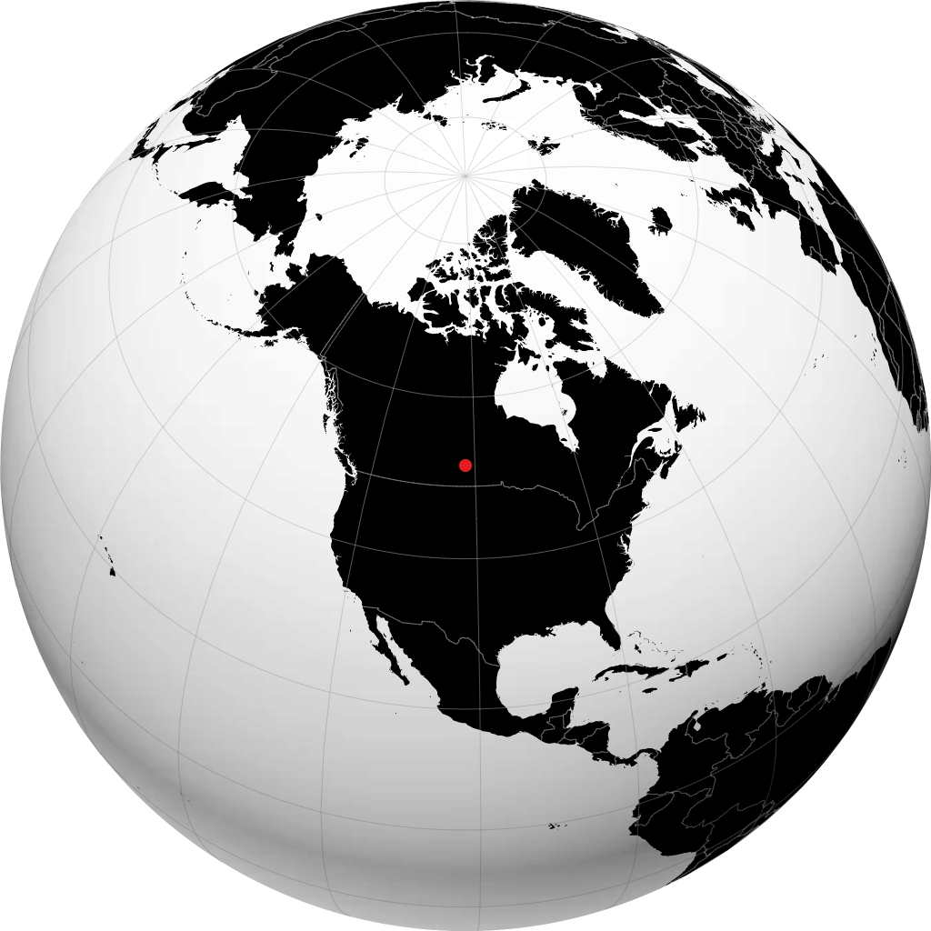 Kamsack auf dem Globus