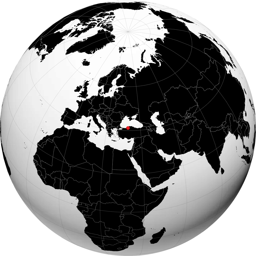 Karabük auf dem Globus