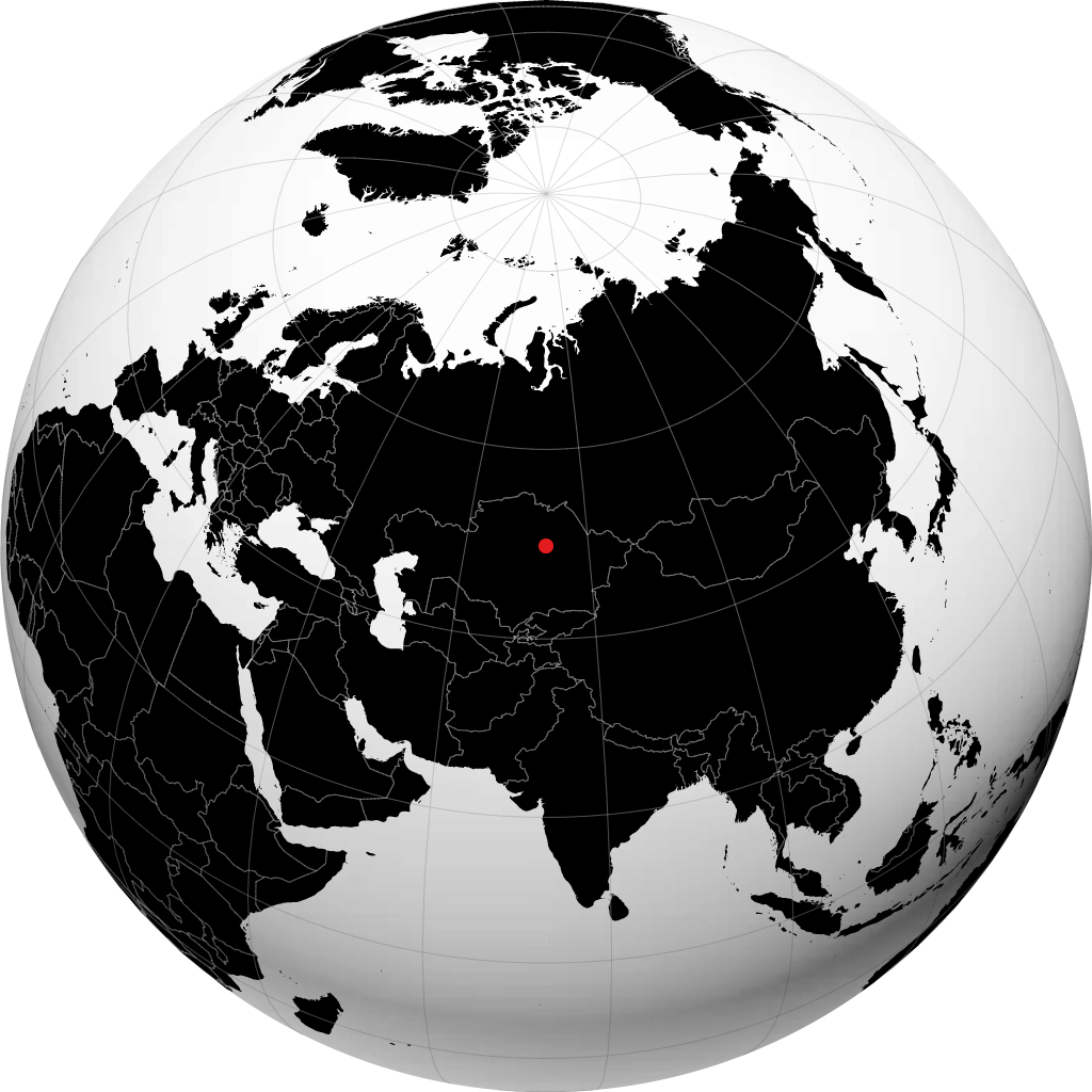 Karaganda auf dem Globus