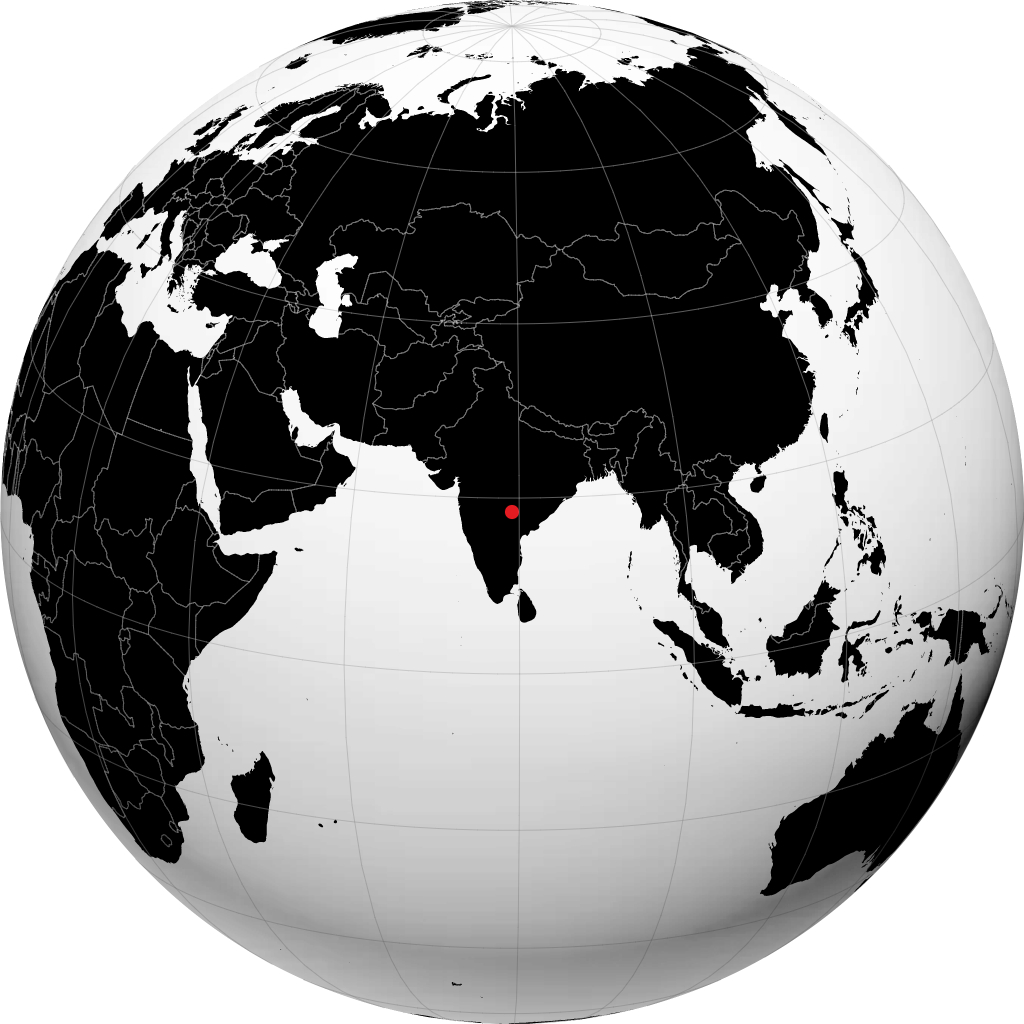 Karimnagar auf dem Globus