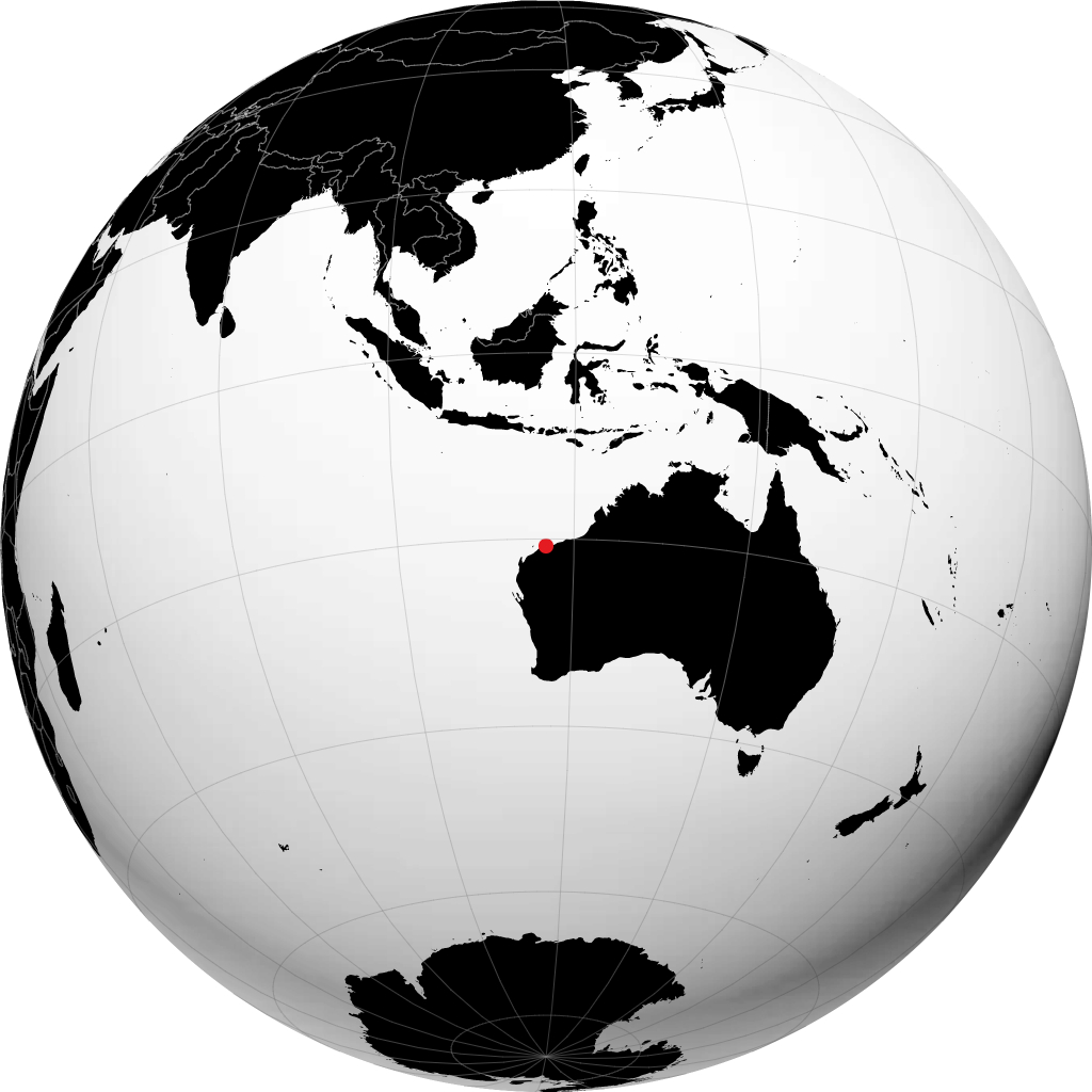 Karratha auf dem Globus