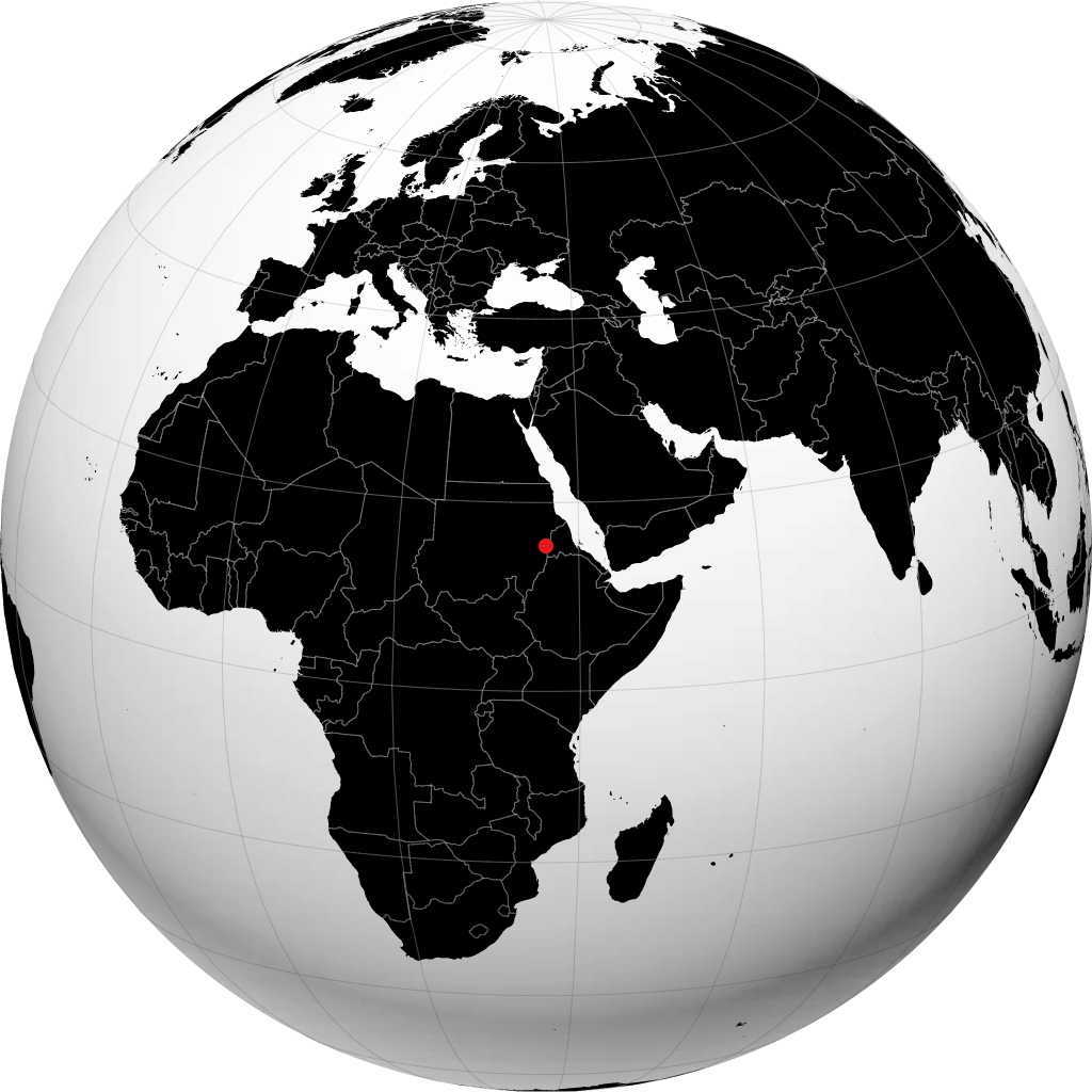 Kassala auf dem Globus