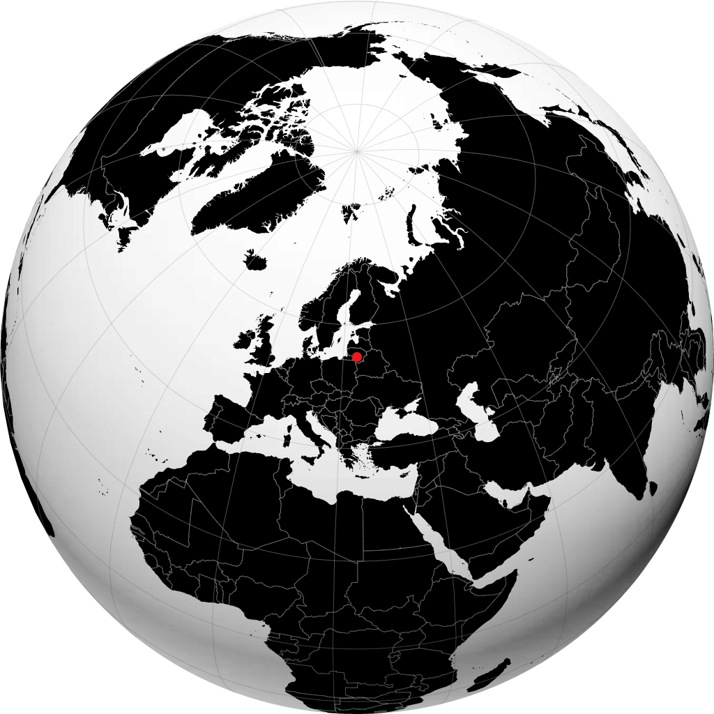 Kaunas auf dem Globus