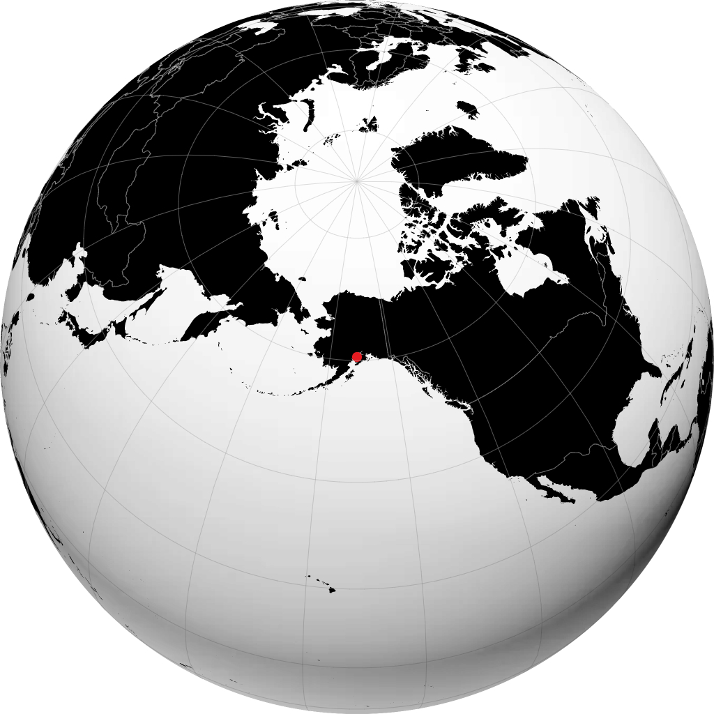Kenai auf dem Globus